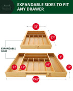 Silverware Drawer Organizer, Natural (9 Slots)
