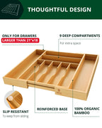 Silverware Drawer Organizer, Natural (9 Slots)