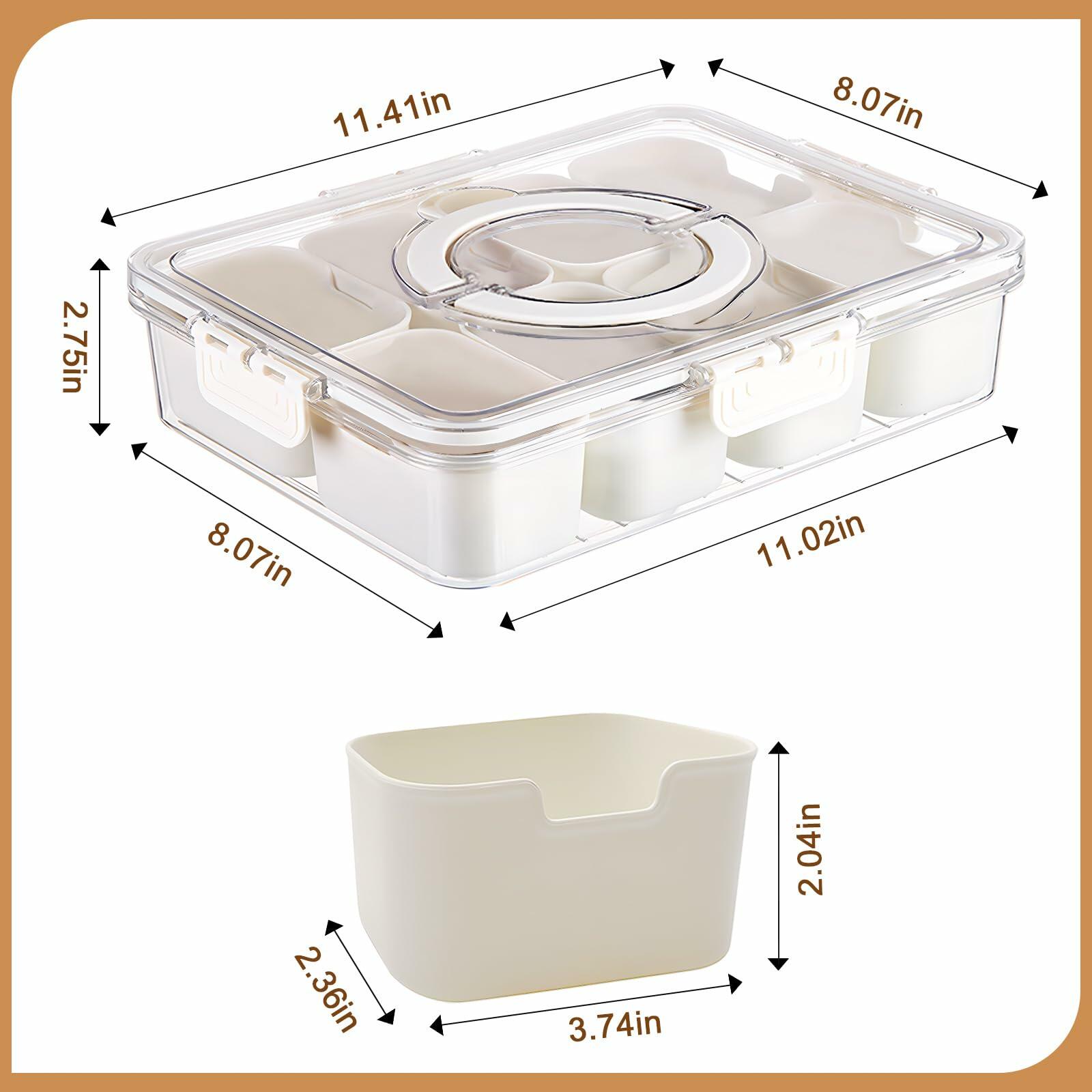 Snack Box Container with Lid and Handle Portable Organizer