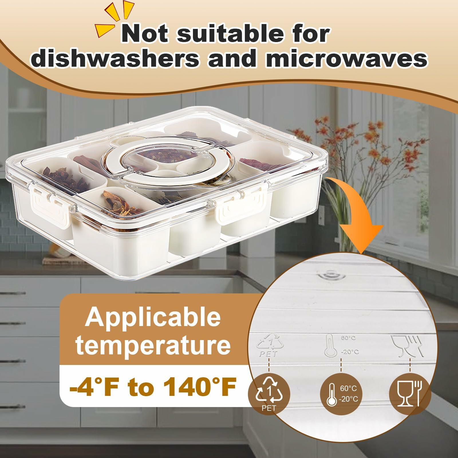 Snack Box Container with Lid and Handle Portable Organizer